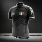 Italia Flag Black Cycling Short Sleeve Jersey Mens, Patriotic Italia Cycling Jerseys CG0142