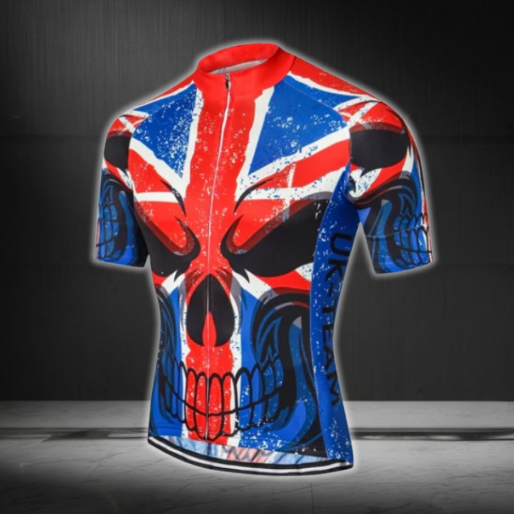 Skull UK Flag Cycling Short Sleeve Men's Jersey, Skull UK Team Cycling Jersey CG0480