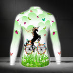 Floral Unicorn Cycling Long Sleeve Women's Jersey, Unicorn Cycling Jersey For Women CG0688