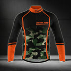 Custom Camo Cycling Long Sleeve Jersey For Men, Men's Custom Camouflage Cycling Jerseys CZ0047