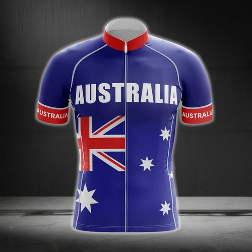 Australia Flag Cycling Short Sleeve Men's Jersey, Patriotic Australia Cycling Jerseys CG0143