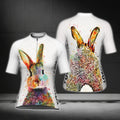 Custom Rabbit Colorful Cycling Short Sleeve Jersey For Women, Custom Rabbit Cycling Jersey For Ladies CG0689