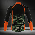 Custom Camo Cycling Long Sleeve Jersey For Men, Men's Custom Camouflage Cycling Jerseys CZ0047
