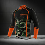 Custom Camo Cycling Long Sleeve Jersey For Men, Men's Custom Camouflage Cycling Jerseys CZ0047
