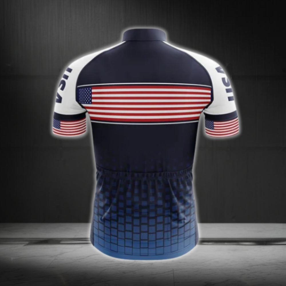 USA Flag Cycling Short Sleeve Jersey Mens, Patriotic Cycling Jerseys CG0102