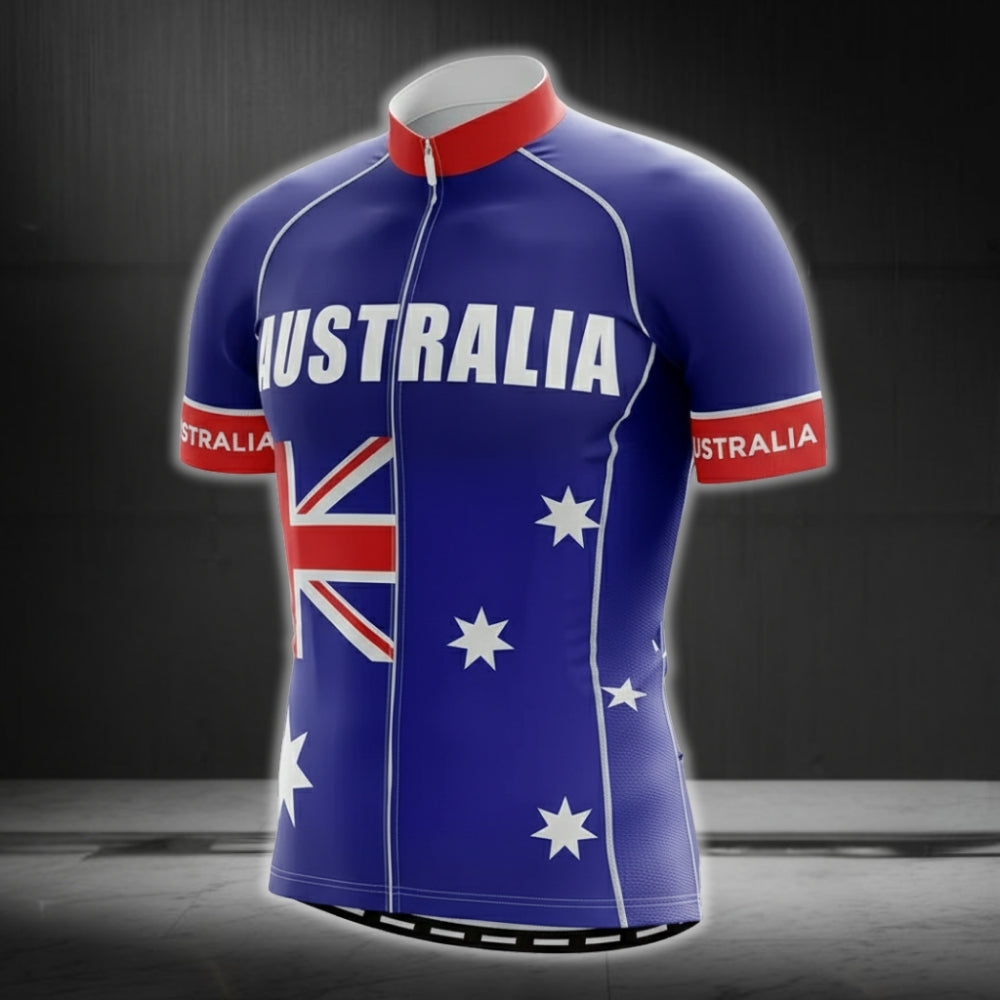 Australia Flag Cycling Short Sleeve Men's Jersey, Patriotic Australia Cycling Jerseys CG0143