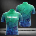 Custom Team Blue Geometric Cycling Short Sleeve Jersey Mens, Custom Cycling Jerseys CZ0111
