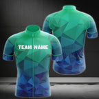 Custom Team Blue Geometric Cycling Short Sleeve Jersey Mens, Custom Cycling Jerseys CZ0111