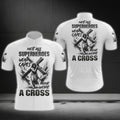 Not All Superheroes Wear Capes Mine Wore A Cross Short Sleeve Men's Cycling Jersey, Jesus Cycling Jerseys CG0482