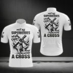 Not All Superheroes Wear Capes Mine Wore A Cross Short Sleeve Men's Cycling Jersey, Jesus Cycling Jerseys CG0482