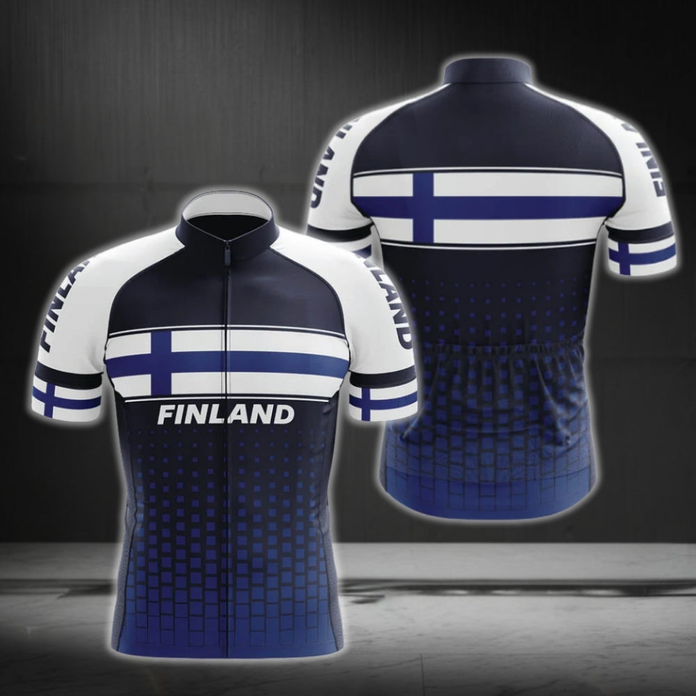 Finland Flag Men's Cycling Short Sleeve Jerseys, Finland Patriotic Cycling Jerseys CG0144