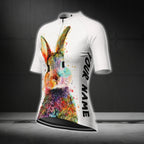Custom Rabbit Colorful Cycling Short Sleeve Jersey For Women, Custom Rabbit Cycling Jersey For Ladies CG0689