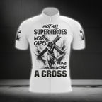 Not All Superheroes Wear Capes Mine Wore A Cross Short Sleeve Men's Cycling Jersey, Jesus Cycling Jerseys CG0482
