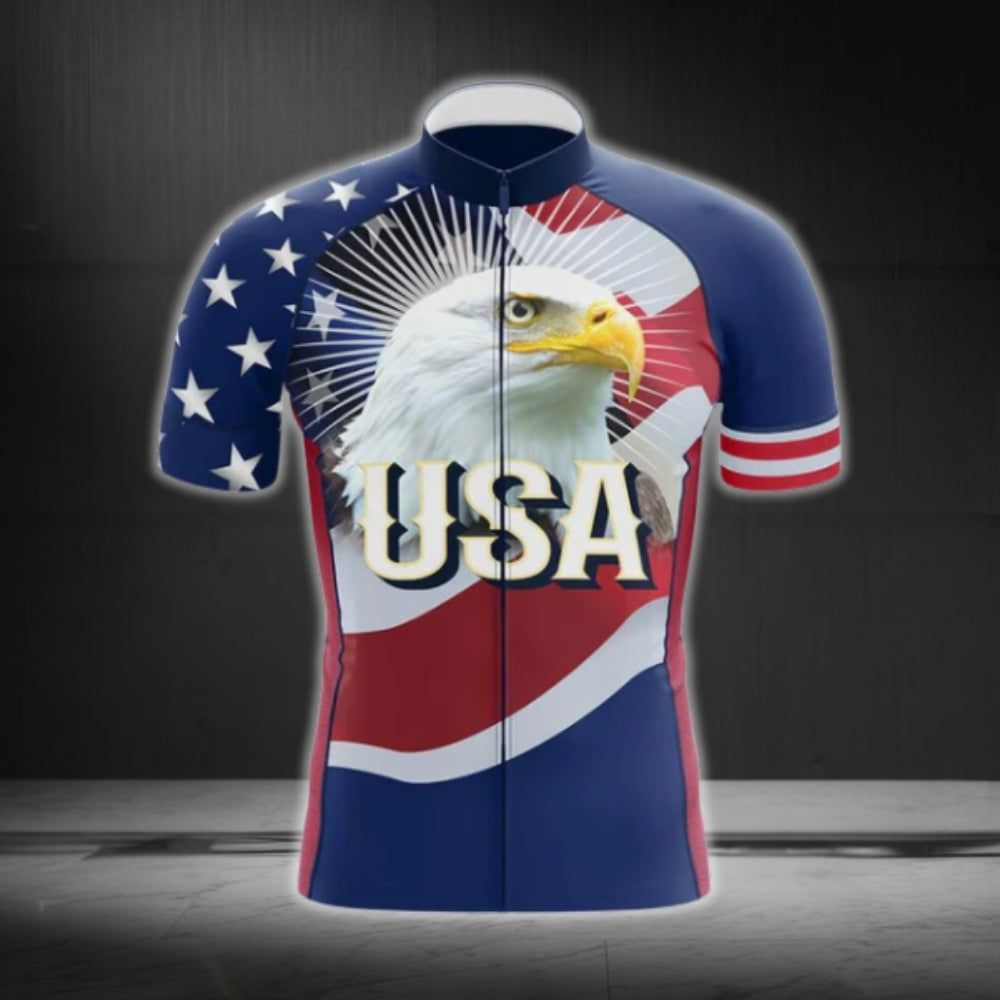 American Eagle Cycling Short Sleeve Jersey For Mens, Eagle Patriotic Cycling Jersey CG0103