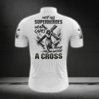Not All Superheroes Wear Capes Mine Wore A Cross Short Sleeve Men's Cycling Jersey, Jesus Cycling Jerseys CG0482