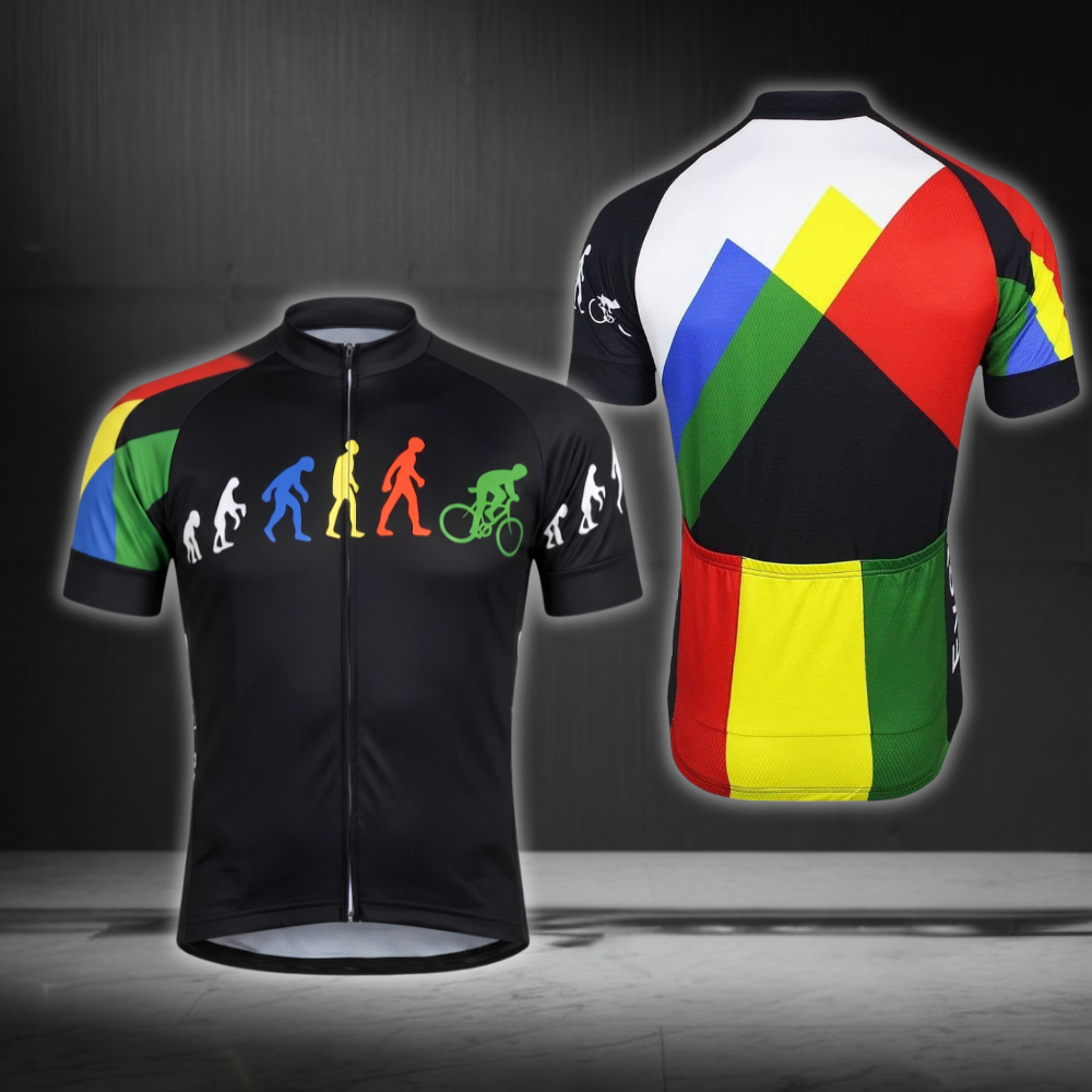 Evolution Of Man Cycling Short Sleeve Jersey For Men, Funny Black Cycling Jersey CG0854