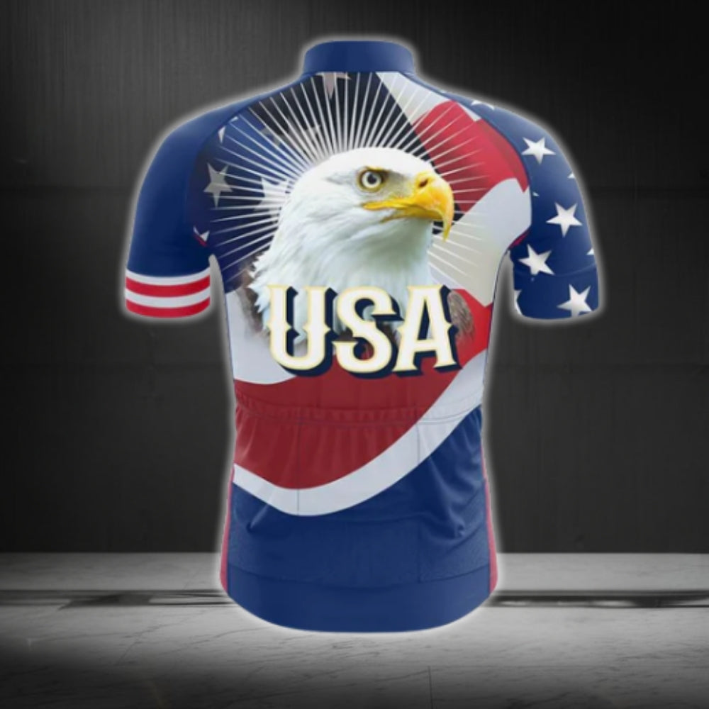 American Eagle Cycling Short Sleeve Jersey For Mens, Eagle Patriotic Cycling Jersey CG0103