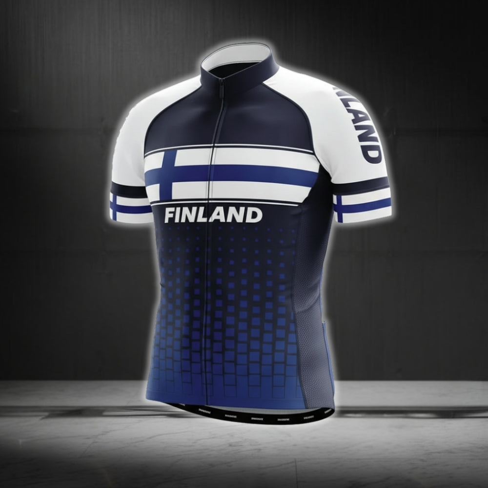 Finland Flag Men's Cycling Short Sleeve Jerseys, Finland Patriotic Cycling Jerseys CG0144