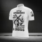 Not All Superheroes Wear Capes Mine Wore A Cross Short Sleeve Men's Cycling Jersey, Jesus Cycling Jerseys CG0482