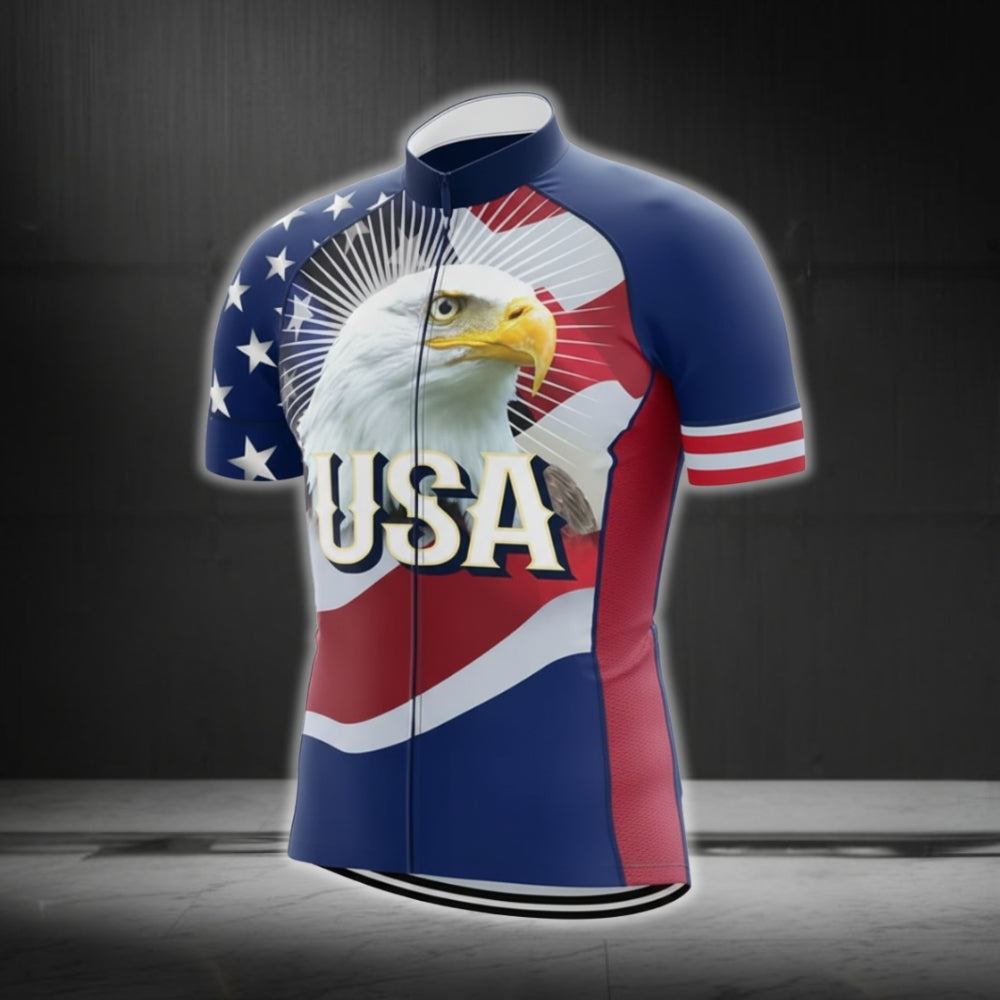 American Eagle Cycling Short Sleeve Jersey For Mens, Eagle Patriotic Cycling Jersey CG0103
