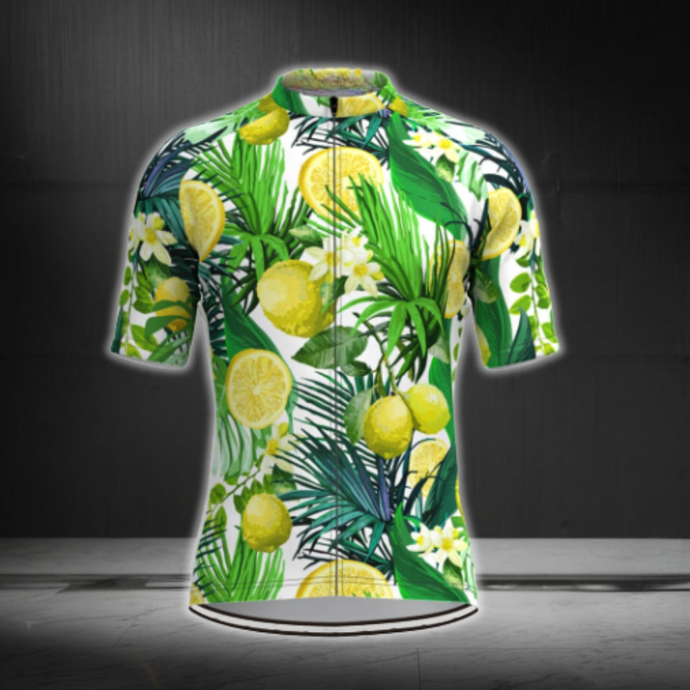 Lemon Tropical Men's Cycling Short Sleeve Jersey, Lemon Cycling Jerseys CG0361