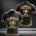 Never Underestimate An Old Man With A Bicycle Retro Short Sleeve Cycling Jersey For Mens, Funny Cycling Jerseys CZ0089