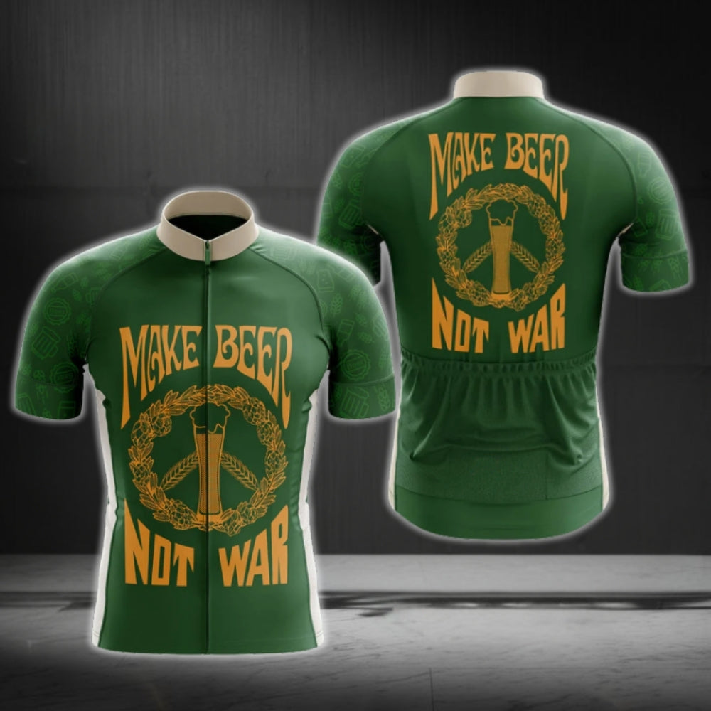 Make Beer Not War Men's Cycling Short Sleeve Jersey, Beer Cycling Jerseys CG0104