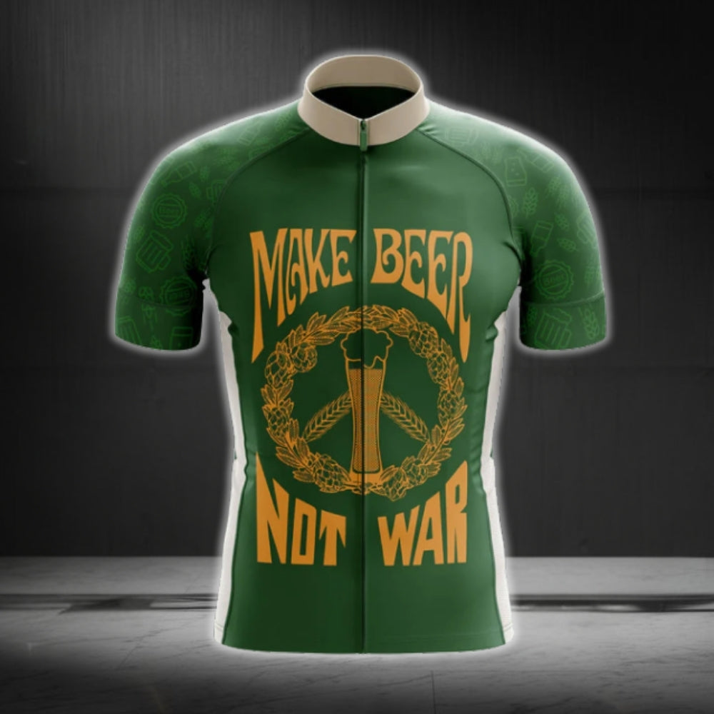 Make Beer Not War Men's Cycling Short Sleeve Jersey, Beer Cycling Jerseys CG0104