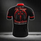 I Can Do Any Things Through Christ Who Strengthens Me Men's Short Sleeve Cycling Jersey, Cycling Jerseys For Christian CG0483
