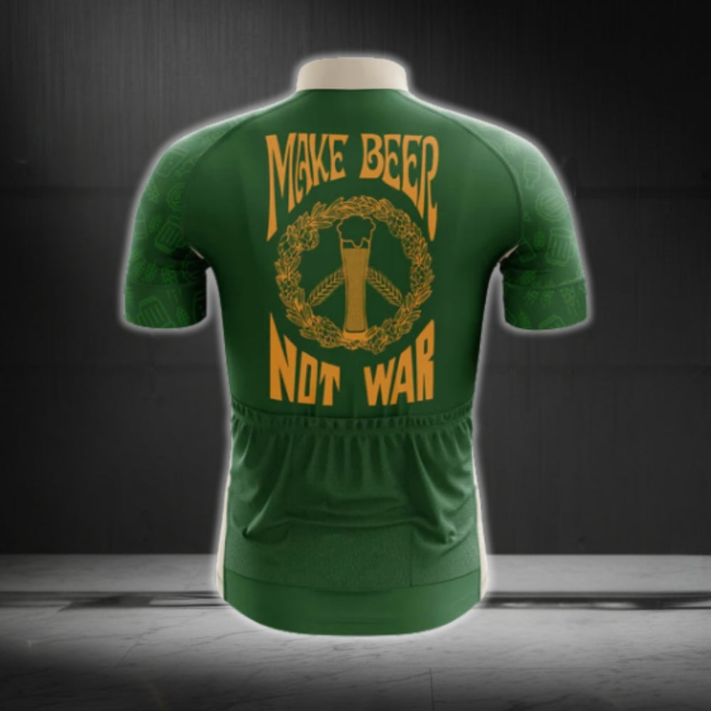 Make Beer Not War Men's Cycling Short Sleeve Jersey, Beer Cycling Jerseys CG0104