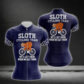 Sloth Cycling Team We'll Get There When We Get There Women's Cycling Short Sleeve Jerseys, Sloth Funny Cycling Jerseys For Ladies CZ0109