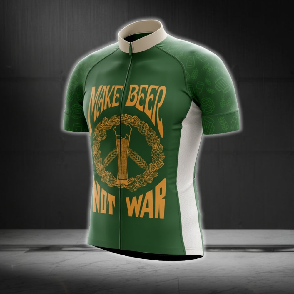 Make Beer Not War Men's Cycling Short Sleeve Jersey, Beer Cycling Jerseys CG0104