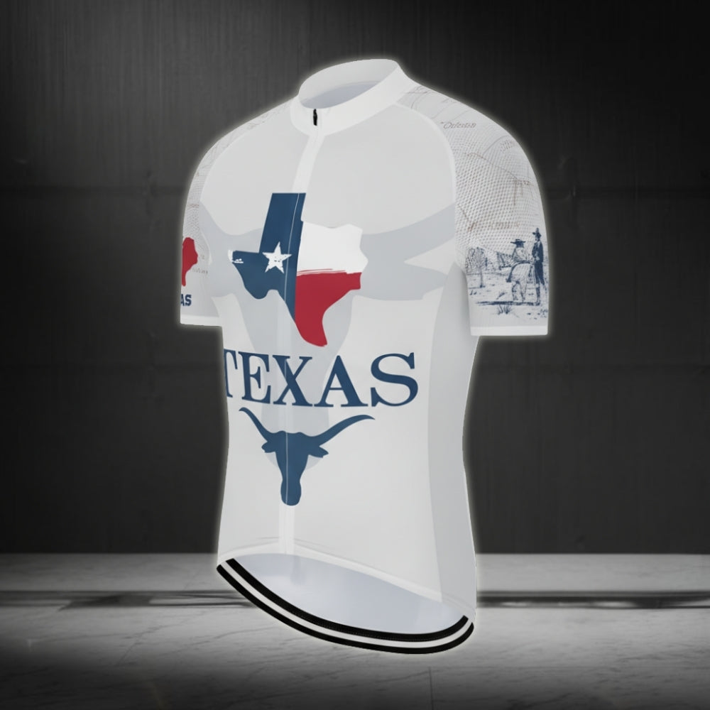 Texas Flag Short Sleeve Cycling Jersey For Mens, Texas Cycling Jerseys CZ0022