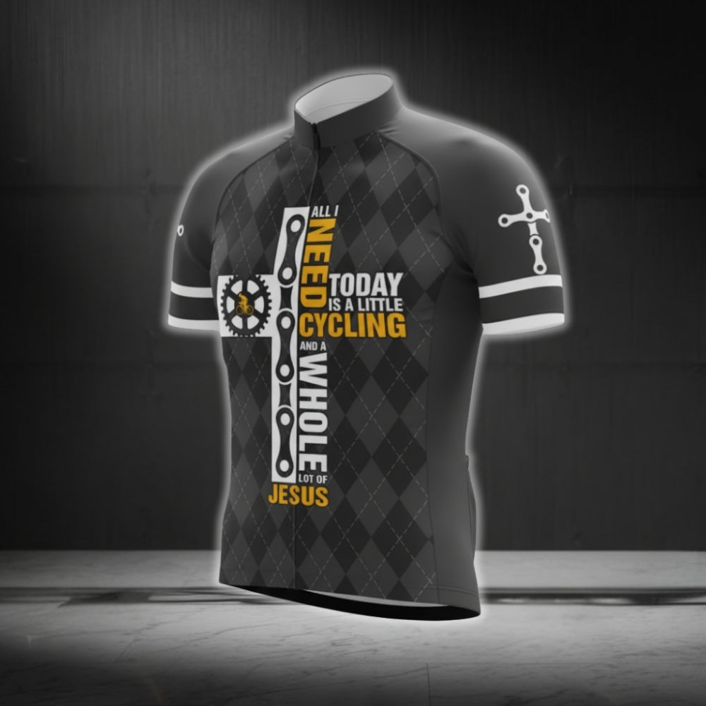 All I Need Today Is A Little Cycling And A Whole Lot Of Jesus Short Sleeve Men's Cycling Jersey, Jesus Cycling Jerseys CG0484