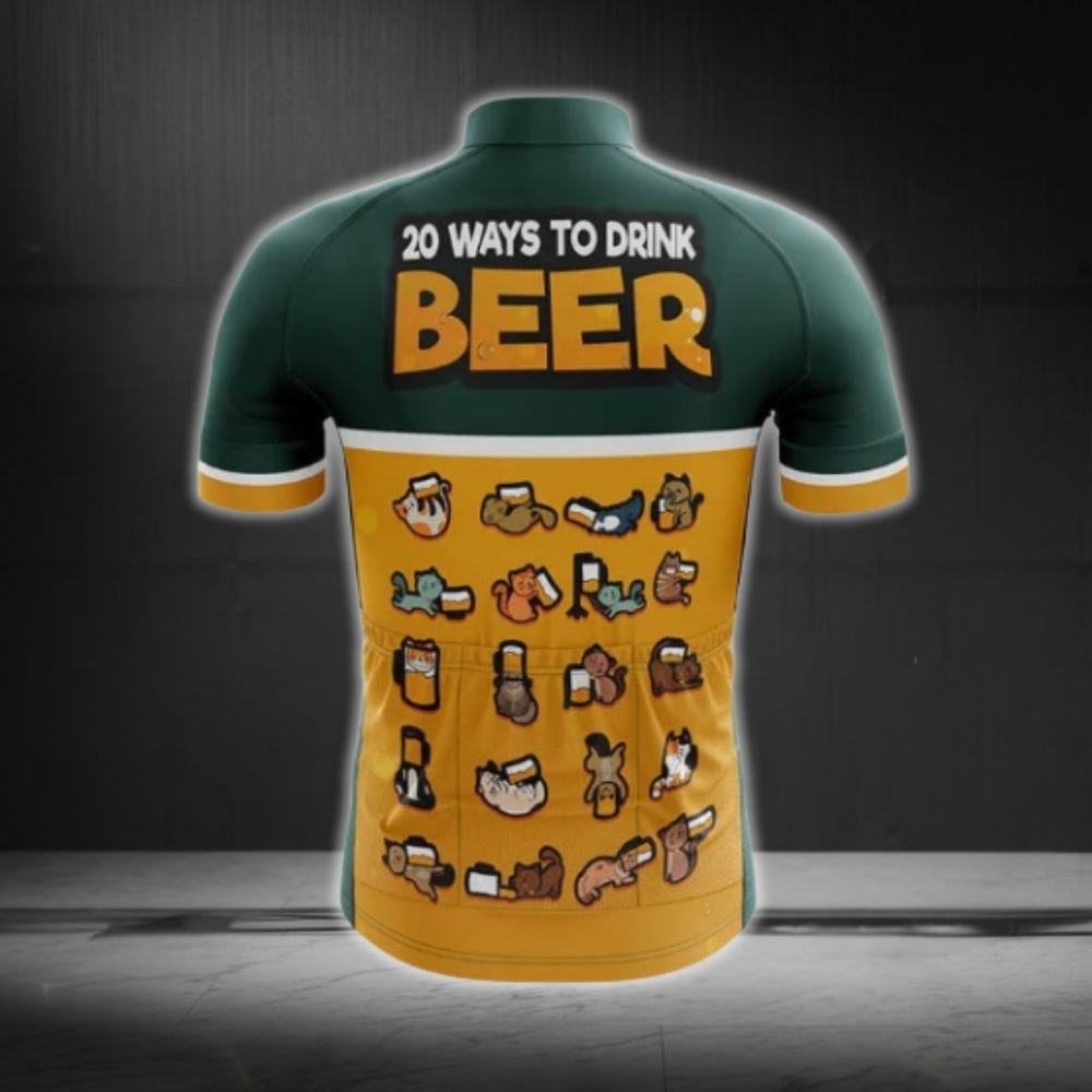 20 Ways To Drink Beer Cycling Short Sleeve Jersey Mens, Beer Funny Cycling Jerseys CG0105