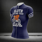 Sloth Cycling Team We'll Get There When We Get There Women's Cycling Short Sleeve Jerseys, Sloth Funny Cycling Jerseys For Ladies CZ0109