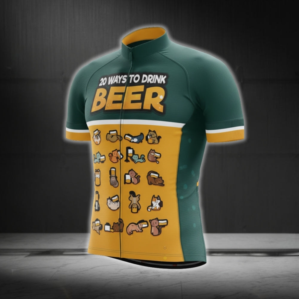 20 Ways To Drink Beer Cycling Short Sleeve Jersey Mens, Beer Funny Cycling Jerseys CG0105
