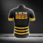 Save The Bees Cycling Short Sleeve Jersey For Men, Bee Lovers Black And Yellow Cycling Jersey CG0856