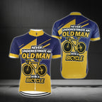 Never Underestimate An Old Man With A Bicycle Custom Name Short Sleeve Cycling Jersey, Custom Funny Cycling Jerseys CG0693