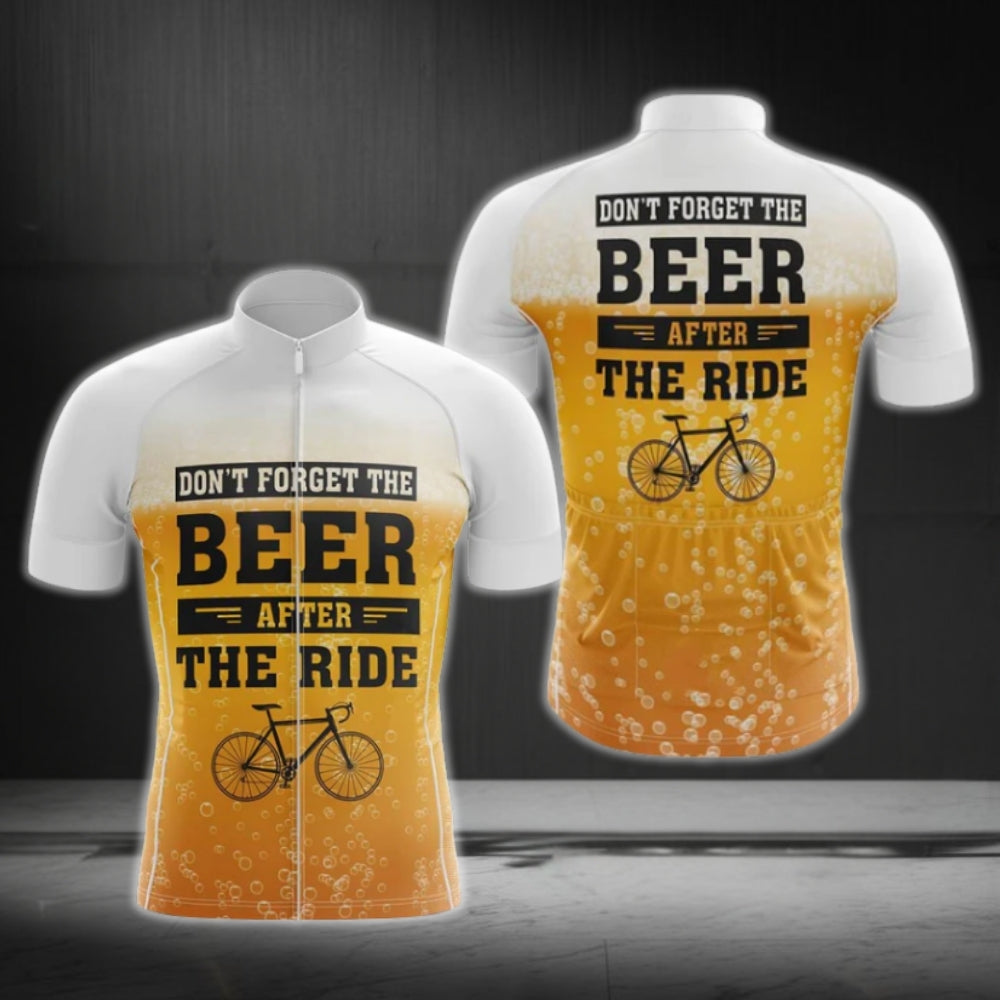 Don't Forget Beer After The Ride Cycling Short Sleeve Jersey For Men, Beer Funny Cycling Jerseys CG0106