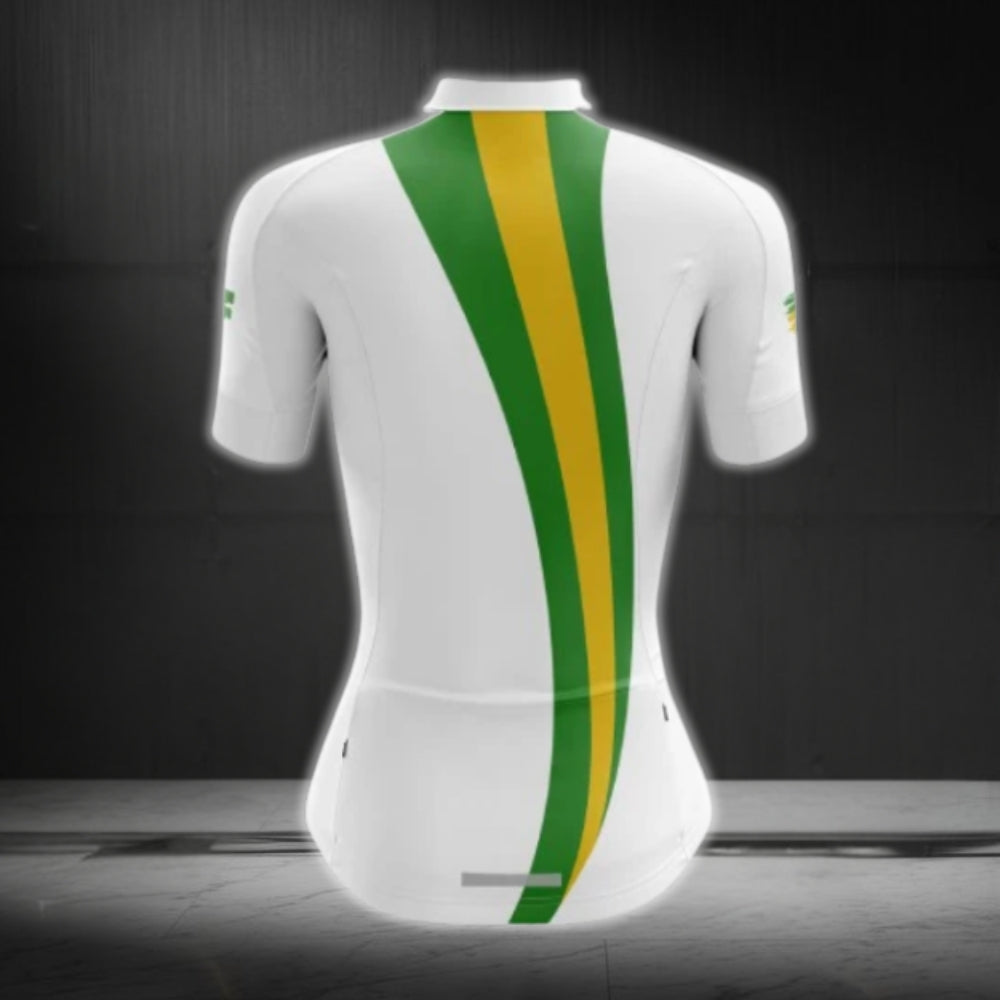 Brazil Flag Cycling Short Sleeve Women Jersey, Brazil Cycling Jersey For Women CG0638