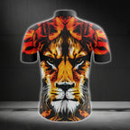 Lion Flame Cycling Short Sleeve Men's Jersey, Lion Cycling Jerseys CG0234