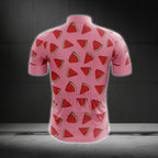 Pink Watermelon Men's Cycling Short Sleeve Jersey, Watermelon Cycling Jerseys CG0458