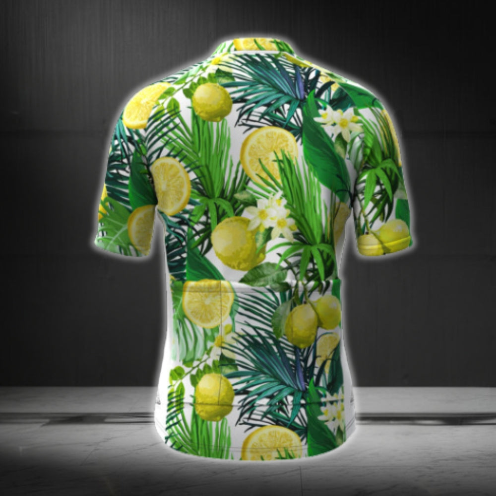 Lemon Tropical Men's Cycling Short Sleeve Jersey, Lemon Cycling Jerseys CG0361