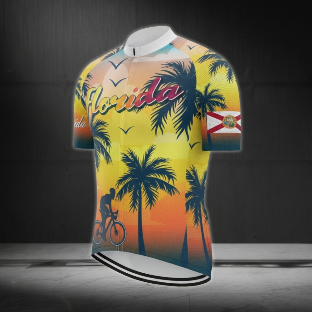 Florida Tropical Short Sleeve Cycling Jersey For Mens, Florida Pride Cycling Jerseys CZ0021
