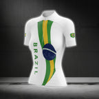 Brazil Flag Cycling Short Sleeve Women Jersey, Brazil Cycling Jersey For Women CG0638