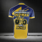Never Underestimate An Old Man With A Bicycle Custom Name Short Sleeve Cycling Jersey, Custom Funny Cycling Jerseys CG0693