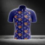Custom Pet Face Men's Heart Parttern Cycling Short Sleeve Jersey, Custom Photo Pet Cycling Jersey CG0857