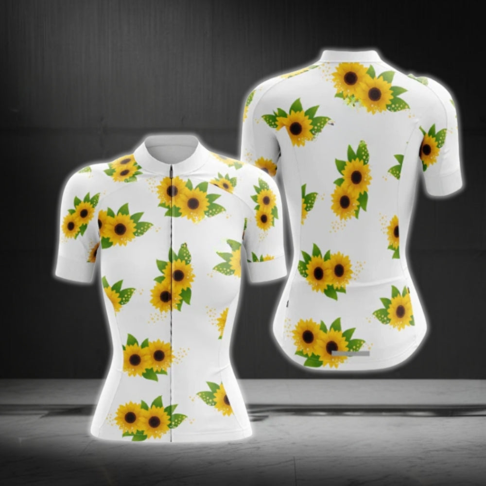 Sunflower Cycling Short Sleeve Jersey For Ladies, Sunflower Cycling Jerseys CG0639