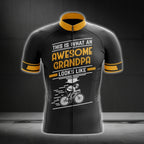 This Is What An Awesome Grandpa Looks Like Men's Cycling Short Sleeve Jersey, Funny Grandpa Cycling Jerseys CG0148